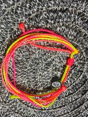 Pura Vida Neon Pink & Yellow Adjustable Friendship Bracelet